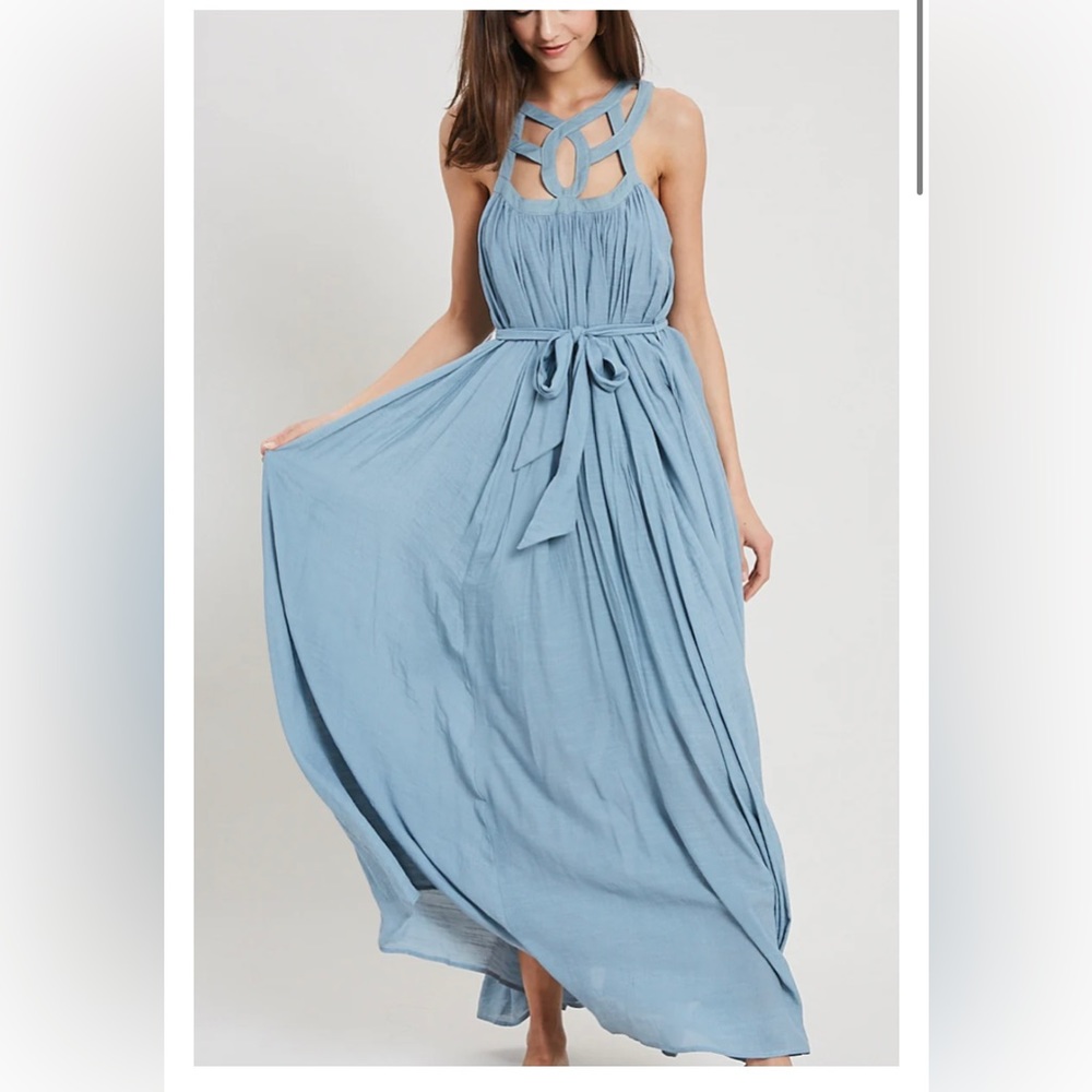 NWOT Vici Dusty Blue Maxi Dress